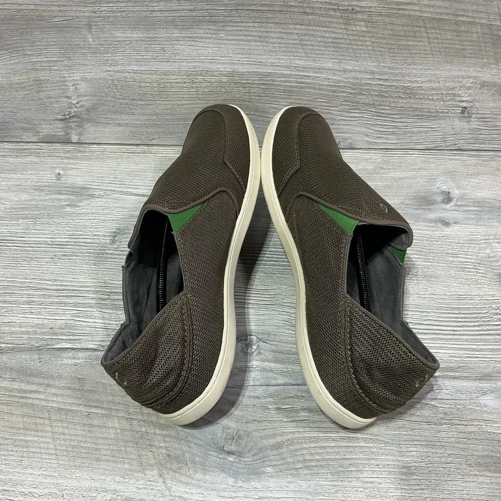 Olukai Nohea Mesh Slip Ons Mustang Lime Peel Comfort Fit Mens Size 14 1018813AP